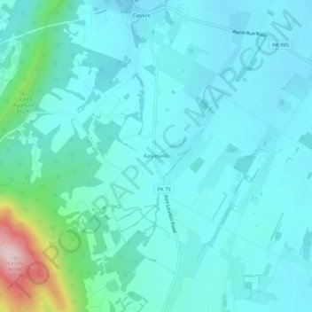 Mappa topografica Kasiesville, altitudine, rilievo