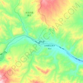 Mappa topografica 康乐镇, altitudine, rilievo