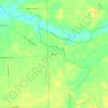 Mappa topografica Windsor, altitudine, rilievo
