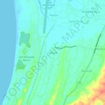 Mappa topografica Calayab, altitudine, rilievo