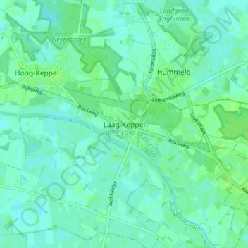 Mappa topografica Laag-Keppel, altitudine, rilievo