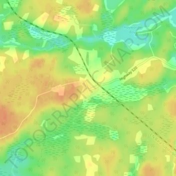 Mappa topografica Ardbeg, altitudine, rilievo