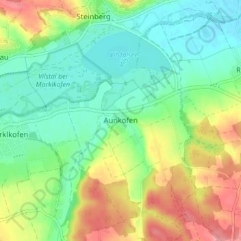 Mappa topografica Aunkofen, altitudine, rilievo