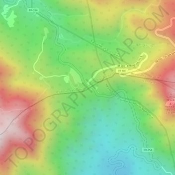 Mappa topografica Alto da Serra, altitudine, rilievo