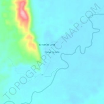 Mappa topografica Nuevo Paraíso, altitudine, rilievo