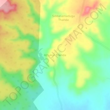 Mappa topografica Athukur Thanda, altitudine, rilievo