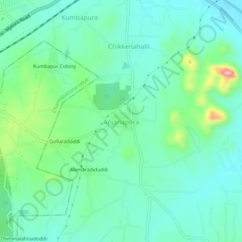 Mappa topografica Anjanapura, altitudine, rilievo