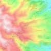 Mappa topografica Cazadores, altitudine, rilievo