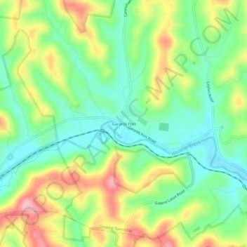 Mappa topografica Garards Fort, altitudine, rilievo