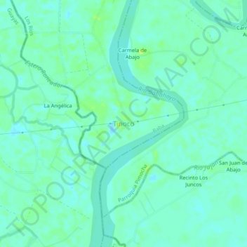 Mappa topografica Tinoco, altitudine, rilievo