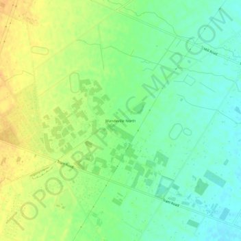 Mappa topografica Mandeville North, altitudine, rilievo