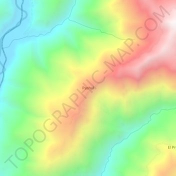 Mappa topografica Pashul, altitudine, rilievo