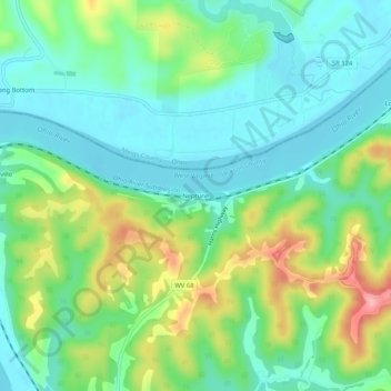 Mappa topografica Neptune, altitudine, rilievo