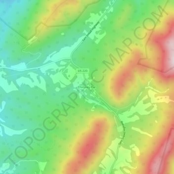 Mappa topografica Chimney Run, altitudine, rilievo