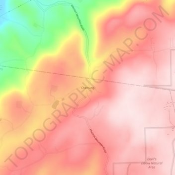 Mappa topografica Chemung, altitudine, rilievo