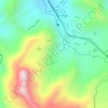Mappa topografica Zoraida, altitudine, rilievo