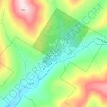 Mappa topografica Frost Valley, altitudine, rilievo