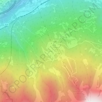 Mappa topografica Frais, altitudine, rilievo