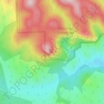 Mappa topografica Lions Head, altitudine, rilievo