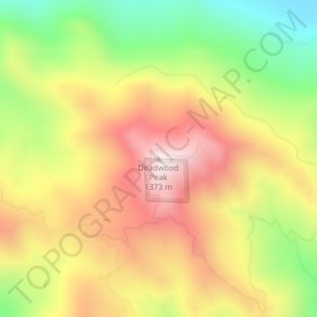 Mappa topografica Deadwood Peak, altitudine, rilievo