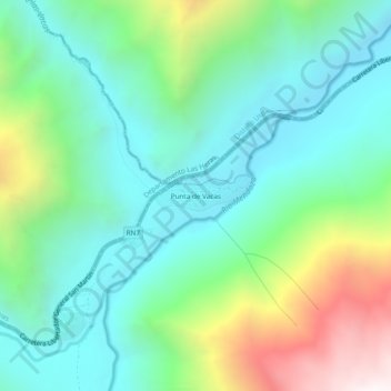 Mappa topografica Punta de Vacas, altitudine, rilievo