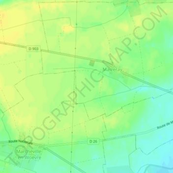 Mappa topografica Les Bonbons, altitudine, rilievo