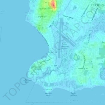 Mappa topografica Morris Cove, altitudine, rilievo