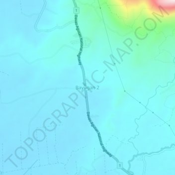 Mappa topografica Bayugan 2, altitudine, rilievo