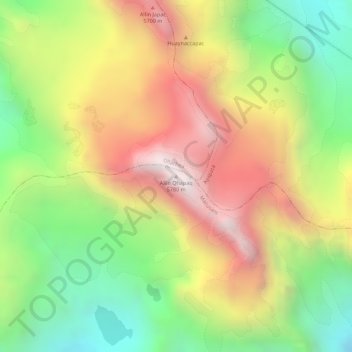 Mappa topografica Allin Qhapaq, altitudine, rilievo