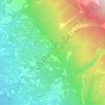 Mappa topografica Saint-Estève, altitudine, rilievo