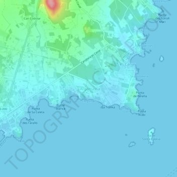 Mappa topografica S’Argamassa, altitudine, rilievo