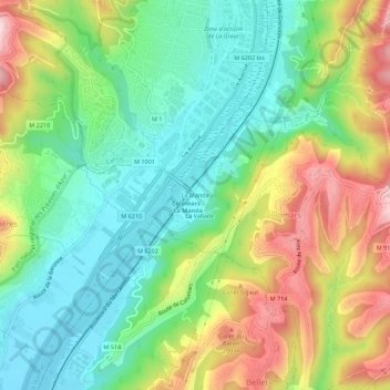 Mappa topografica La Manda, altitudine, rilievo