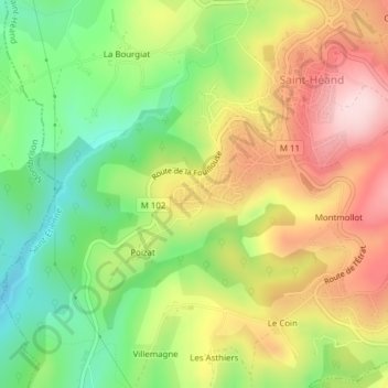 Mappa topografica Condelouse, altitudine, rilievo