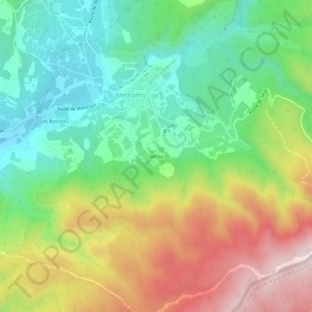 Mappa topografica Bel Air, altitudine, rilievo