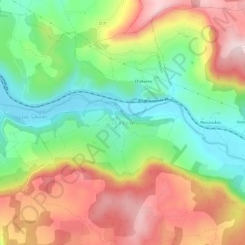 Mappa topografica Le Villard, altitudine, rilievo