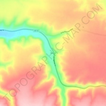 Mappa topografica Mentor, altitudine, rilievo