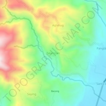 Mappa topografica Talamban, altitudine, rilievo