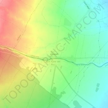 Mappa topografica el Castell, altitudine, rilievo