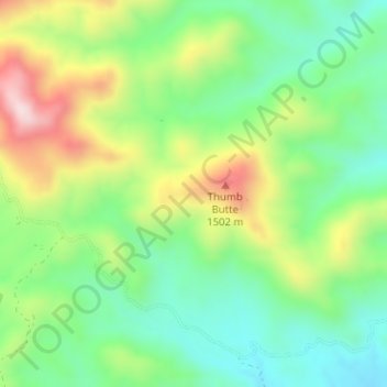 Mappa topografica Thumb Butte, altitudine, rilievo