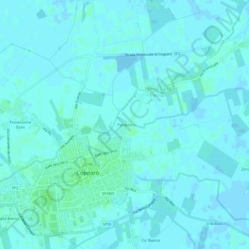 Mappa topografica Parolino, altitudine, rilievo