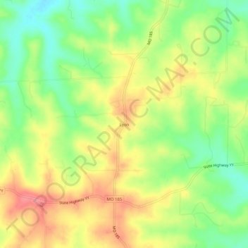 Mappa topografica Lyon, altitudine, rilievo