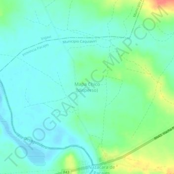 Mappa topografica Mapa Chico (disperso), altitudine, rilievo