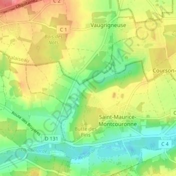 Mappa topografica Berchevilliers, altitudine, rilievo