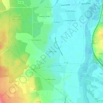 Mappa topografica La Petite Forêt, altitudine, rilievo