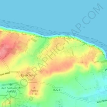Mappa topografica Berryfield, altitudine, rilievo