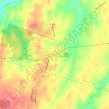 Mappa topografica Middleburg, altitudine, rilievo