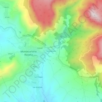 Mappa topografica San Lazzaro, altitudine, rilievo