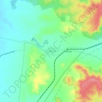 Mappa topografica Amarsar, altitudine, rilievo