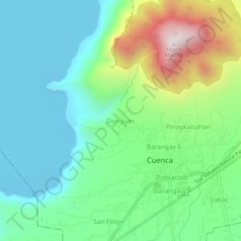 Mappa topografica Don Juan, altitudine, rilievo