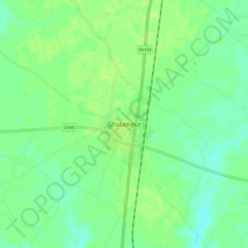 Mappa topografica Ghatampur, altitudine, rilievo